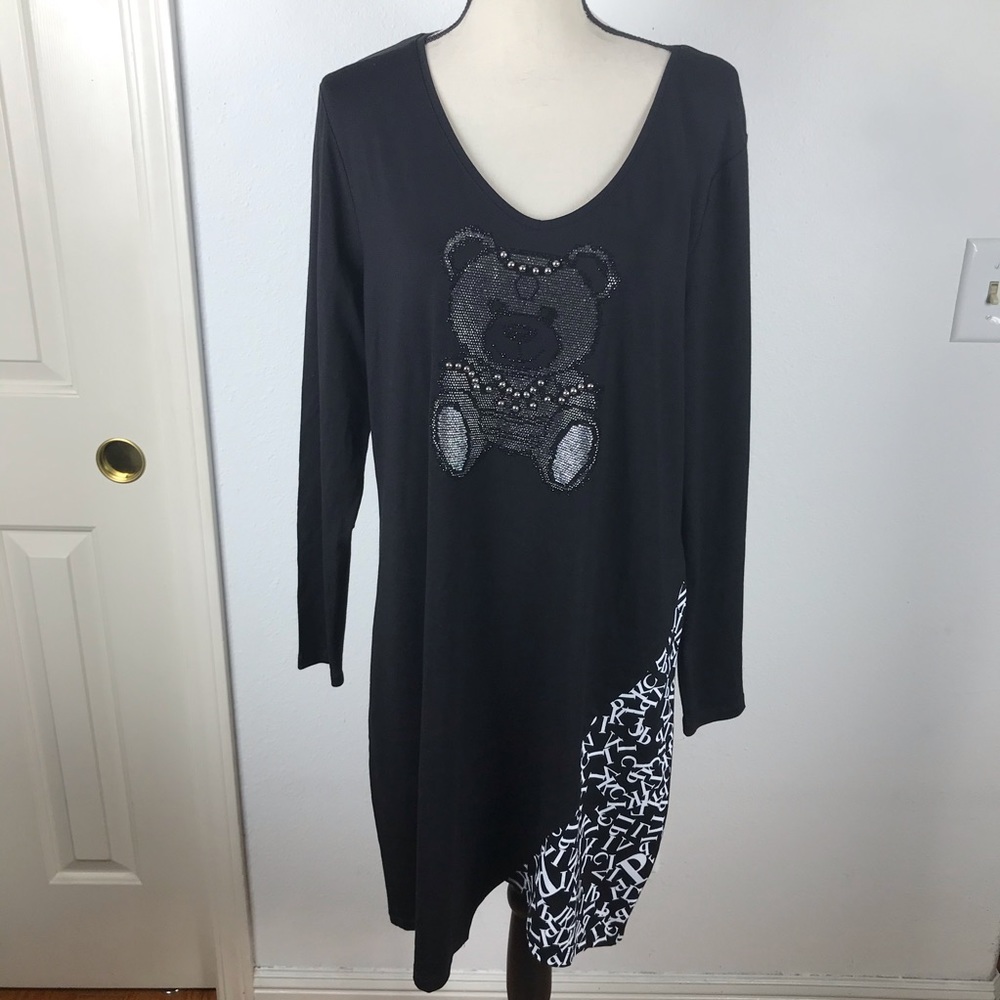 TRICOTTO RHINESTONE SILVER BEAD TEDDY BEAR DRESS